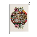 Bandiera da giardino Cinco de Mayo con decoro floreale e leopardato in juta grezza - Strisce Leopardo Rosa (HYQ83-14)