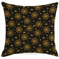 Halloween decorative square pillowcase featuring orange spider webs on black fabric - Black Spider Web Pattern (DYM326-2)