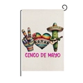 Bandiera da giardino Cinco de Mayo con cactus, chitarra e cuori su tessuto lino - Cactus Chitarra Cuore (HYQ83-15)
