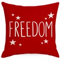 Red Independence Day pillow cover featuring white Freedom text and star patterns - 45x45cm Linen Single-sided Without Insert / Red Freedom Style (YMD330(6)-1)