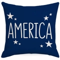 Navy blue Independence Day pillow cover featuring AMERICA text and white stars - 45x45cm Linen Single-sided Without Insert / Dark Blue America Text Style (YMD330(6)-4)