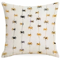 Halloween pumpkin pillowcase with vertical spider patterns on canvas fabric - Vertical Spiders Layout (DYM326-13)