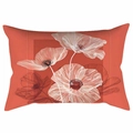 Rectangular red poppy print cushion cover with modern floral pattern on white background - Overlapping Artistic Floral Style (CDR331-2) / 30*50cm