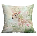 Floral fawn pillowcase with deer and pink petals on premium square decorative cover - Clear Fawn Style (DLD3-9) / 45*45cm Single-sided Without Core