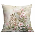 Floral dream house decorative pillowcase with pink flowers for home sofa cushion - Fairytale House Style (DLD3-13) / 45*45cm Single-sided Without Core