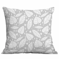 Fodera per cuscino quadrata minimalista con motivo di foglie botaniche grigio e bianco - 45*45cm / Stile Texture Pianta Nordica (CDR326-5)