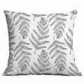Federa per cuscino bianca minimalista con elegante motivo a foglie botaniche nere - 45*45cm / Stile Foglia di Pianta Artistica (CDR326-9)