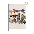 Bandiera da giardino Cinco de Mayo con margarita e sombrero su supporto in metallo nero - Simboli Culturali Integrati (HYQ83-37)