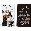 Λεπτομέρεια από πετσέτες μικροϊνών Halloween με σχέδια φαντάσματα και κολοκύθες - Συνδυασμός Μοτίβων Φάντασμα Μάγος Και Κολοκύθα Νυχτερίδα (MJBT62-17)