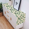 Bohemian table runner with green tropical leaf pattern on beige fabric for kitchen - 33*183cm Table Runner / Tropical Plant Leaves (ZQ106-44)