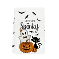 Detail of Halloween microfiber towel featuring Let's Get Spooky print with ghost and cat - 40x60cm / Halloween Elements Illustration Pattern (MJBT62-4)