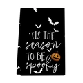 Λεπτομέρεια πετσέτας μικροϊνών Halloween με κείμενο 'TIS THE season TO BE spooky' και κολοκύθα - Μαύρο Μοτίβο Σλόγκαν Εποχής Halloween (MJBT62-9)