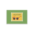 Bohemian floral table runner featuring green vacation print with orange sunglasses design - 30*45cm Placemat / Summer Vacation Sunglasses (ZQ106-48)
