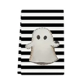Detail of Halloween microfiber towel with ghost and spider print on black and white stripes - 40x60cm / Black White Striped Ghost Pattern (MJBT62-2)