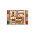Rectangular bohemian floral table runner with warm orange and red patchwork patterns - 30*45cm Placemat / Bohemian Patchwork Style (ZQ106-50)