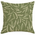 Modern olive green linen pillowcase with cream hand-drawn leaf patterns for sofa decor - 45x45cm / Olive Green Willow Leaf Pattern (DYM342-10)