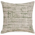 Detailed macro view of the coarse woven texture and abstract line pattern on a linen pillowcase - 45x45cm / Grey-brown Artistic Line Pattern (DYM342-8)