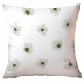 Dettaglio della stampa floreale acquerello verde e bianca su una federa per cuscino bianca - 45*45cm Monofacciale Senza Nucleo / Stile Floreale Bianco Verde Chiaro(CDR341-2)