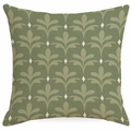Modern square olive green pillow cover with minimalist abstract leaf pattern in Nordic style - 45x45cm / Olive Green Symmetrical Botanical Pattern (DYM342-5)