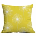 Square yellow cushion cover featuring modern white dandelion puff print patterns - Yellow Dandelion Pattern (CDR333-4) / 45x45cm Single Side Print