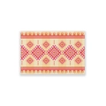 Ethnic bohemian placemat with orange geometric patterns on beige linen fabric - 30*45cm Placemat / Beige Geometric Rhombus (ZQ106-27)
