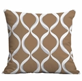 Brown square throw pillow cover with white 3D wavy geometric texture for sofa - Brown White Wave Pattern (CDR333-8) / 45x45cm Single Side Print