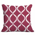 Nordic geometric square cushion cover with wavy patterns in deep wine red color - Wine Red White Wave Pattern (CDR333-13) / 45x45cm Single Side Print
