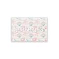 Rectangular summer table runner with pink starfish and teal seashells on striped background - 30*45cm Placemat / Pink Stripe Ocean Summer (ZQ106-36)