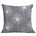 Square dark grey throw pillow cover with white dandelion geometric patterns - Dark Grey White Dandelion Pattern (CDR333-20) / 45x45cm Single Side Print