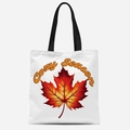Sac cabas en toile blanche avec feuille d'érable orange et imprimé Cozy Season automne - Feuille d'Érable à Dégradé Lumineux(FBDT21-23) / 33*39cm