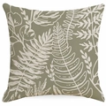 Olive green linen pillowcase with white botanical fern pattern for sofa decor - 45x45cm / Olive Green Large Leaf Pattern (DYM342-9)