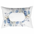 Rechthoekige kussensloop met blauwe bloemenprint, vlinders en een wit centraal vlak - Blauwe Hortensia Vlinder Stijl (CDR348-5) / 30*50cm Kort Pluche Enkelzijdig Zonder Kern