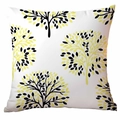 Funda de cojín cuadrada con estampado abstracto de árboles amarillos y negros - 45x45 cm / Árbol Abstracto Amarillo y Negro (TDLD89-2)