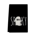 Microfiber Halloween kitchen towel with a white Spooky ghost print on black fabric - 40x60cm / Black SPOOKY Ghost Pattern (MJBT62-3)