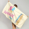 Microfiber sand-free beach towel with colorful surfboards and Summer Time print - Summer Time Surfboards (STMJ02-6)