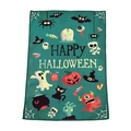 Πετσέτα Halloween από μικροΐνες με φαντάσματα και κολοκύθες σε σκούρο πράσινο φόντο - Πράσινο Μοτίβο Κινουμένων Σχεδίων Halloween (MJBT62-10)