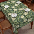 William Morris style rectangle tablecloth with cream tulip floral prints on dark green fabric - Zb692-2 / 40*60cm Brushed Fabric