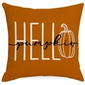 Autumn Thanksgiving pillow cover in pumpkin orange with Hello Pumpkin print - 45x45cm Single Sided Printing / Hello Pumpkin (DYM364-2)
