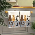 Cute cat print microfiber hand towels hanging on kitchen cabinet for home decoration - MJBT65-10 Cat Back Style / 40x60cm
