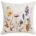 Quadratischer Leinenkissenbezug mit Aquarell-Sonnenblumen und Blumenmuster - Aquarell Gemischtes Florales Design (DYM358-2)