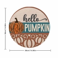 38cm round wooden pumpkin wall hanging sign with hello pumpkin text for fall decor - Round / Hello Pumpkin Cutout Design Style (YCD55-5)