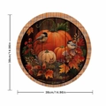 Autumn harvest round placemat with pumpkin and chickadee pattern in 38cm diameter - Round