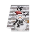 Christmas snowman kitchen towel with Let it Snow print and red hat detail - Let It Snow Snowman Style (MJBT61-15)