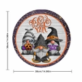 38cm round Halloween wooden sign with Boo Y'all gnomes and pumpkin festive motifs - Round / Halloween Gnomes Boo Y'all Style (YCD55-19)
