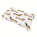Rectangular tablecloth featuring cute cartoon dachshunds and bones on white fabric - Cartoon Dachshund (ZB692-21) / Brushed Fabric (Small)