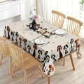 Rectangular tablecloth with cartoon dog print and brown checkered border detail - Zb692-9 / 40*60cm Brushed Fabric