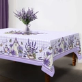 Rectangular tablecloth with lavender floral print and light purple checkered pattern - Zb692-15 / 40*60cm Brushed Fabric