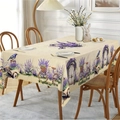 Lavender garden pattern rectangular tablecloth with vintage bike and floral prints - Zb692-7 / 40*60cm Brushed Fabric