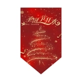 Detail of red Christmas bunting flag featuring a golden tree design and Merry Christmas text - Red Background Gold Minimalist Tree Style (DQ05-5)