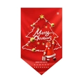 Close-up of red Christmas bunting flag featuring Merry Christmas text and tree design - Red Sketch Christmas Tree Style (DQ05-13)